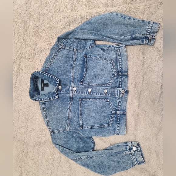 Forever 21, Size M, Denim Blue Women's Jacket, Cropped - Picture 6 of 10